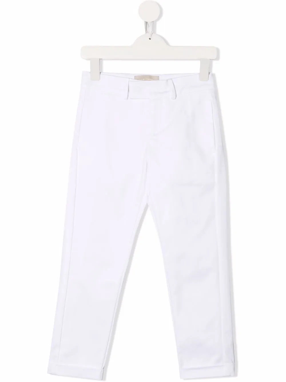 

ELIE SAAB JUNIOR logo-patch slim-cut trousers - White