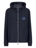 FENDI reversible logo-patch hooded jacket - Blue