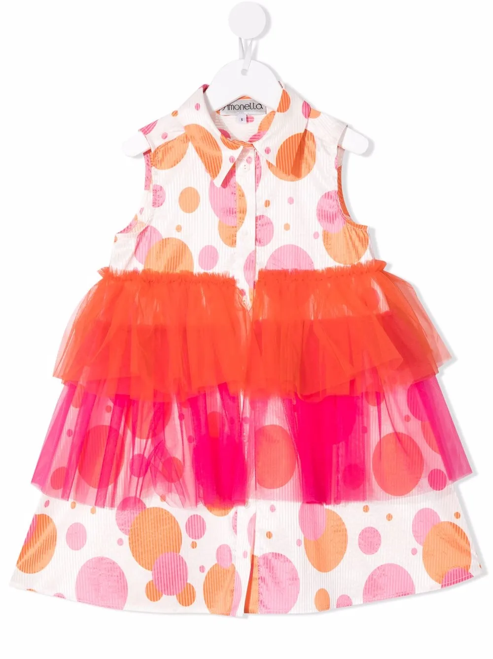 

Simonetta tiered tulle polka dot dress - Orange