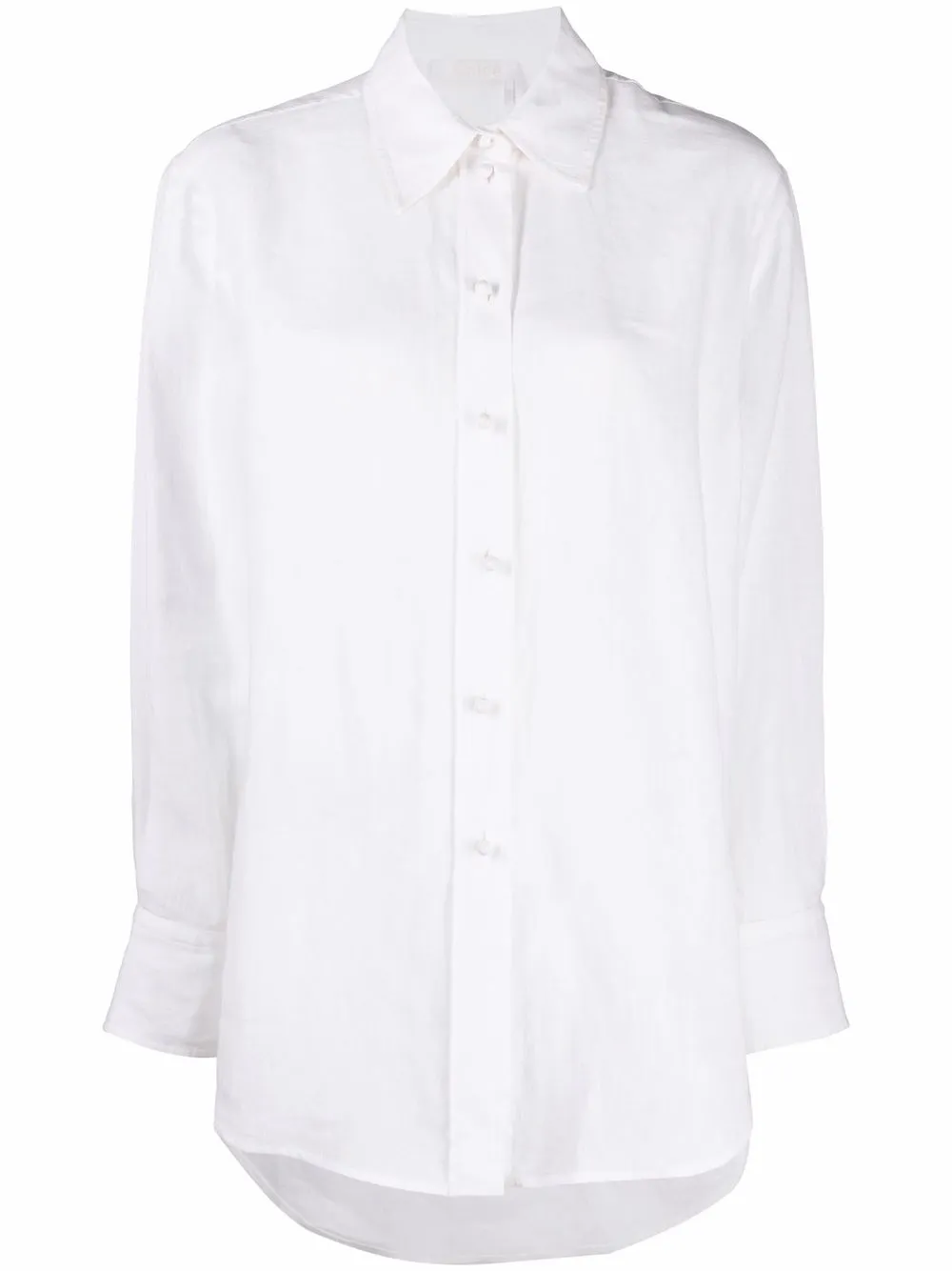 

Chloé camisa con cuello de pico y botones - Blanco