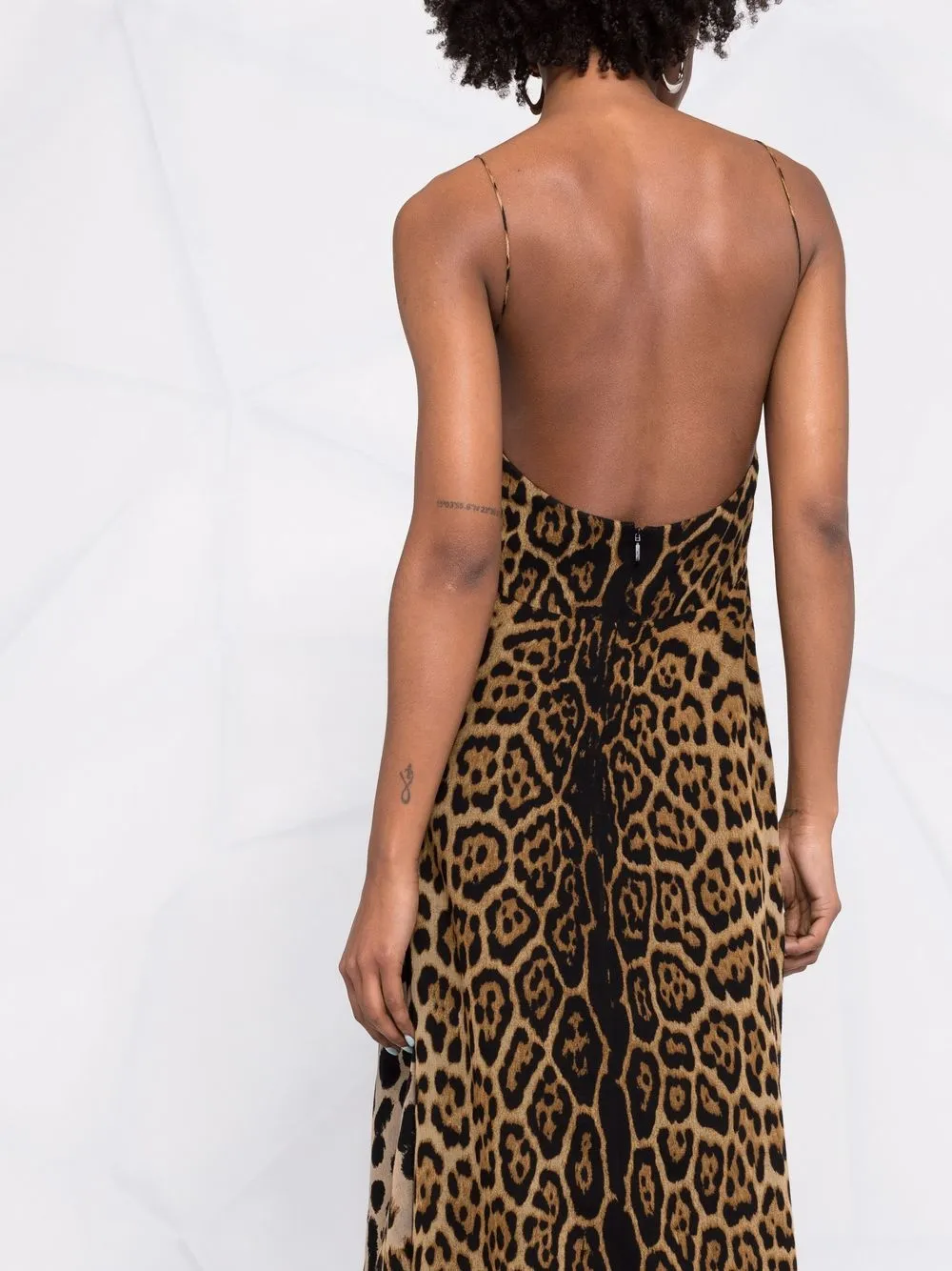 SAINT LAURENT LEOPARD-PRINT MIDI DRESS