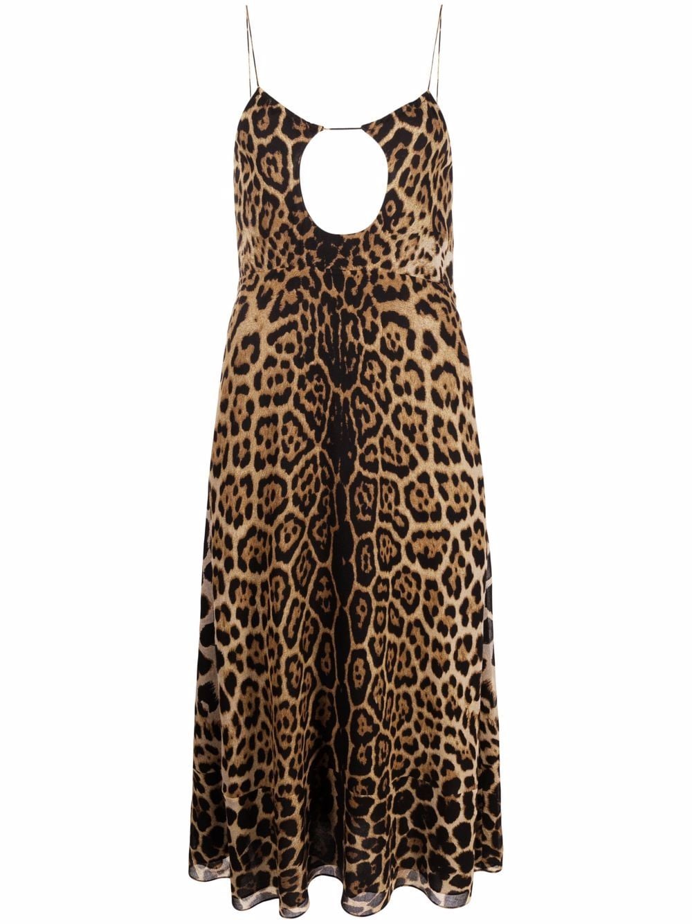 cut-out leopard-print midi dress