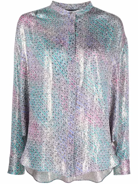 ISABEL MARANT iridescent-effect lurex shirt