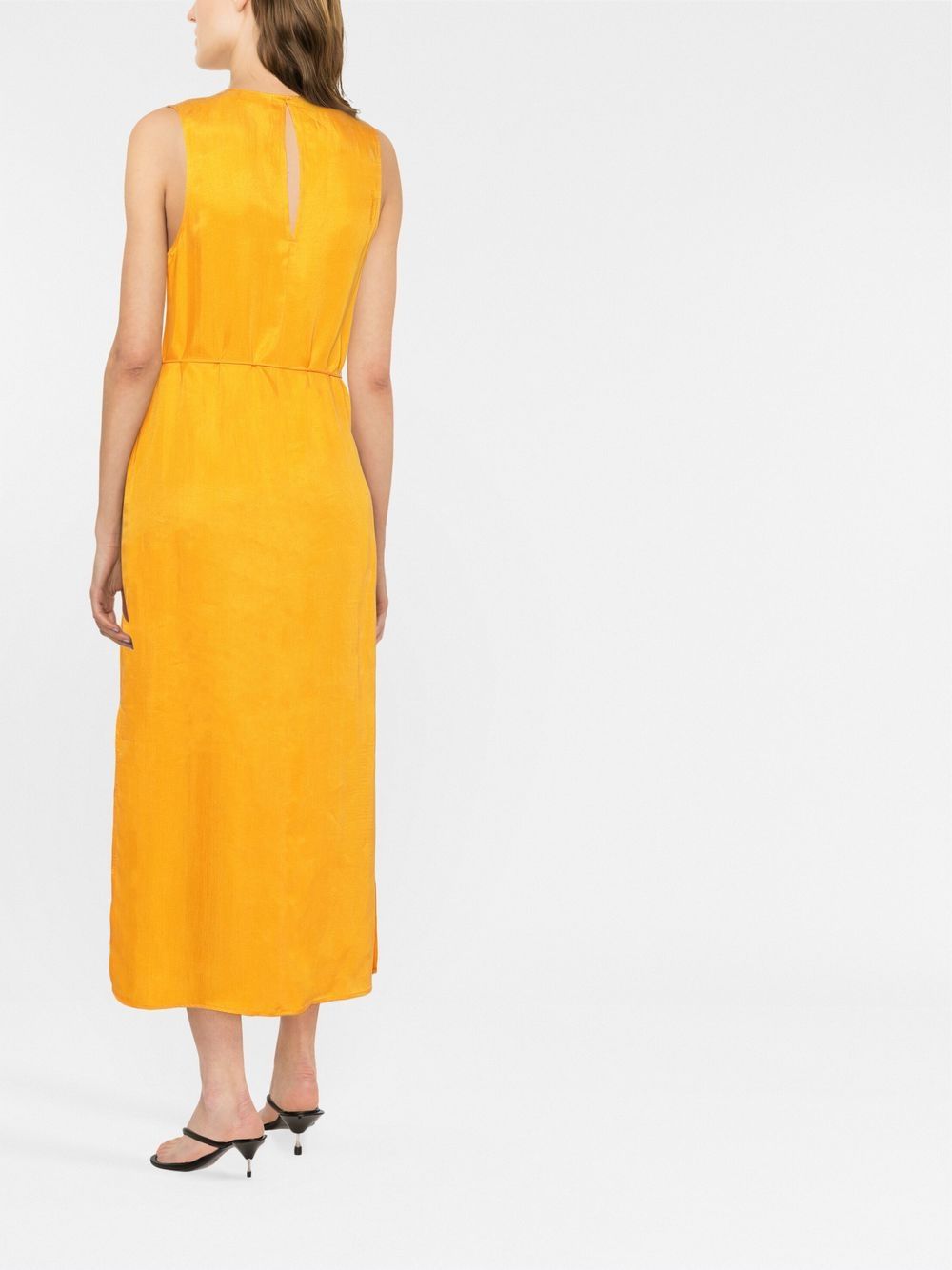 calvin klein tie waist midi dress