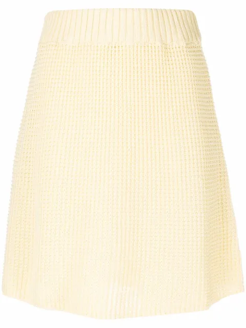Rodebjer elasticated-waist organic-cotton knitted skirt 