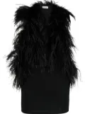 The Attico feathered mini dress - Black