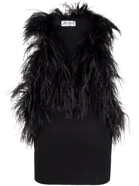 The Attico Minikleid mit Federn