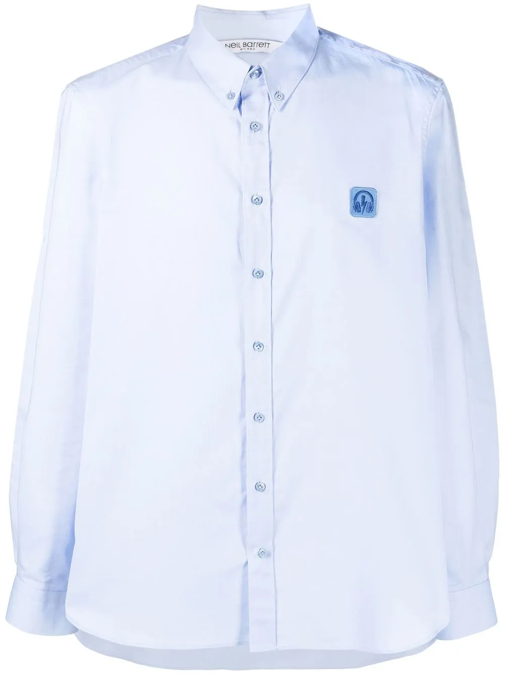 

Neil Barrett music-bolt patch long-sleeved shirt - Blue