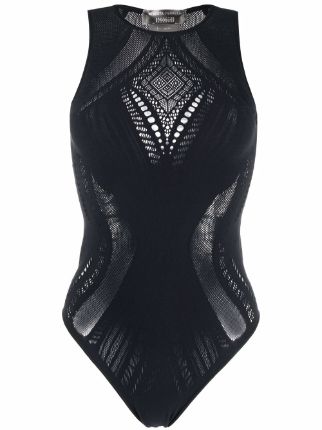 Alberta Ferretti x Wolford open knit Bodysuit Farfetch