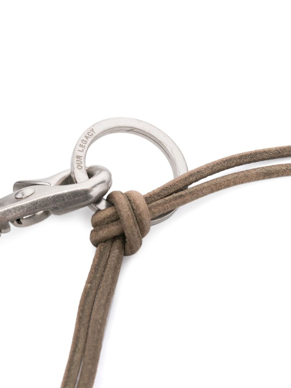 Shop Our Legacy Leather-strap Keychain In Green