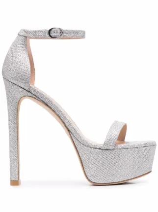 stuart weitzman silver platform sandals