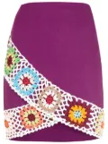 Olympiah crochet wrap-front mini skirt - Purple