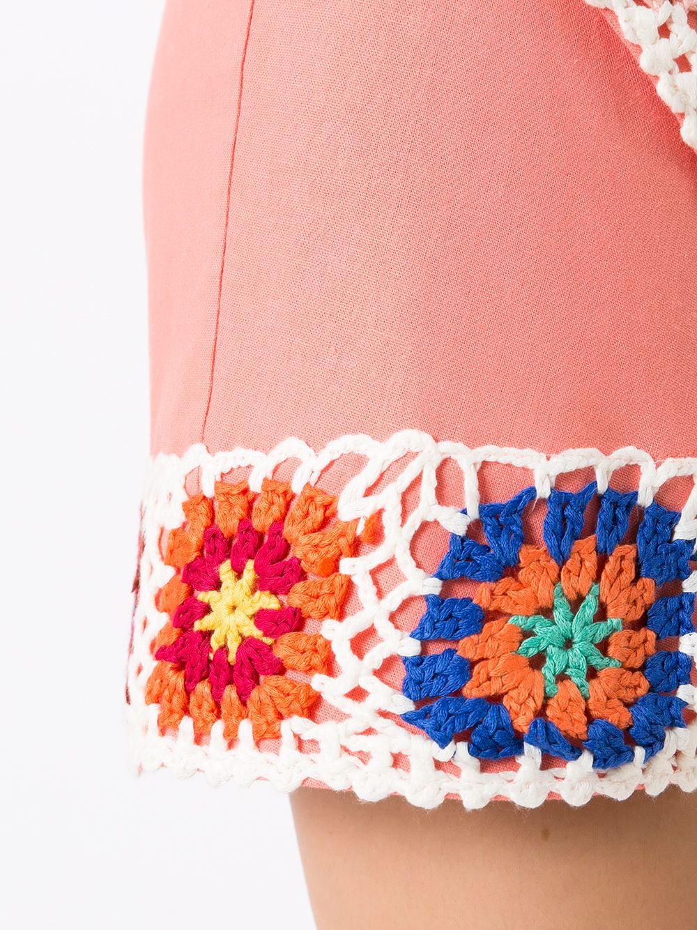 Shop Olympiah Crochet Wrap-front Mini Skirt In Pink