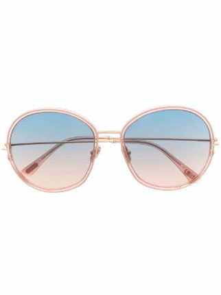 Tom ford round outlet gradient metal sunglasses