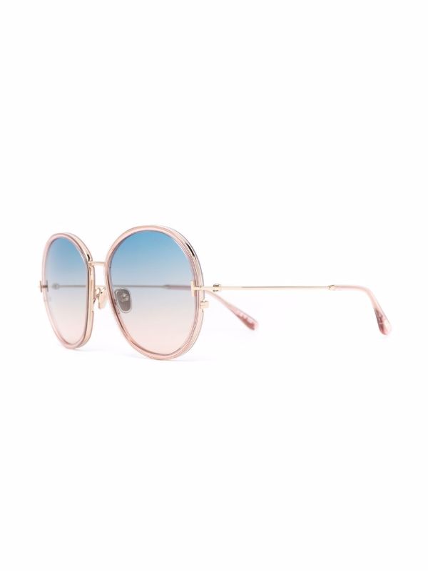 Tom ford round hot sale gradient metal sunglasses