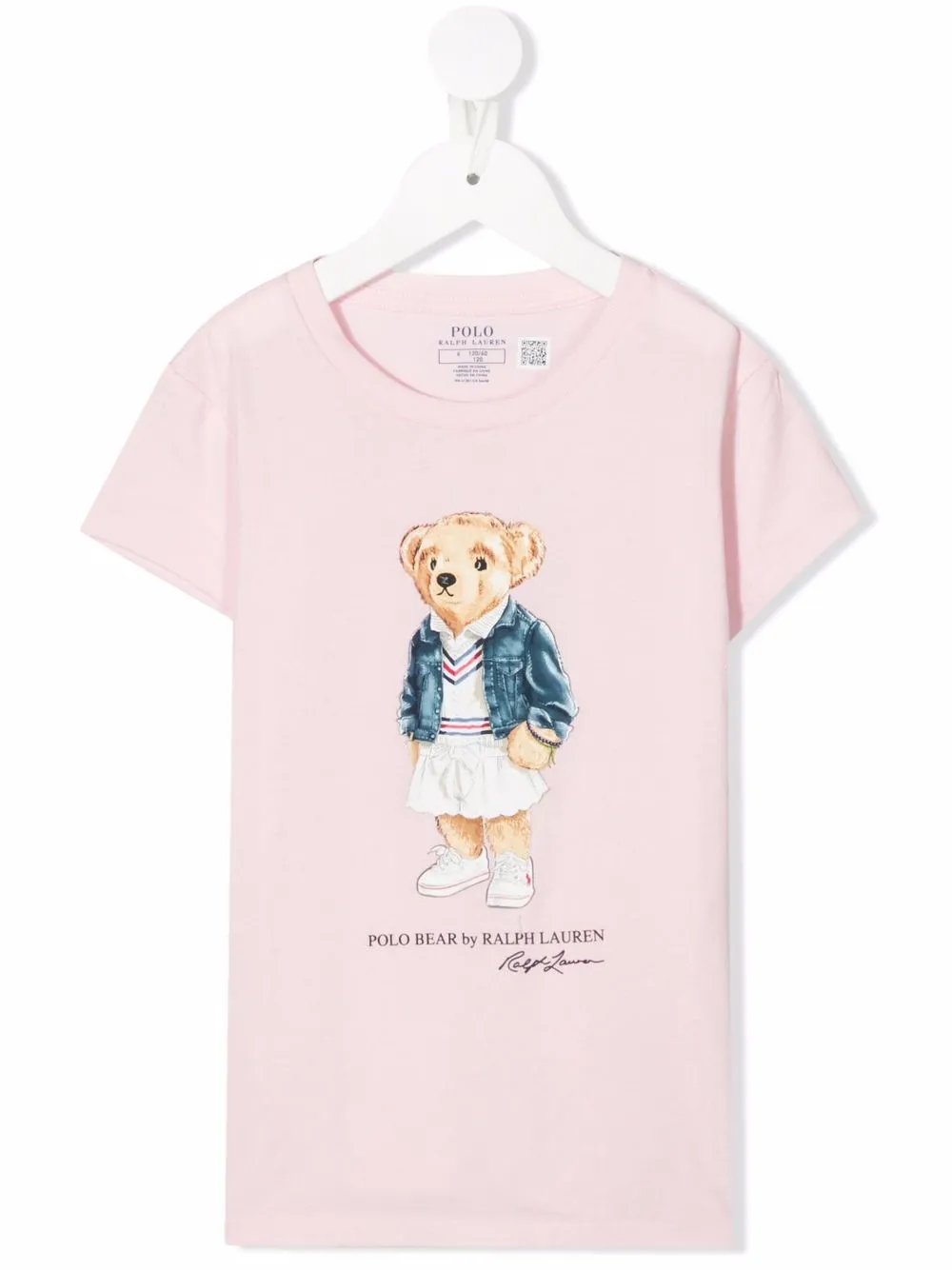 

Ralph Lauren Kids teddy-print cotton T-shirt - Pink