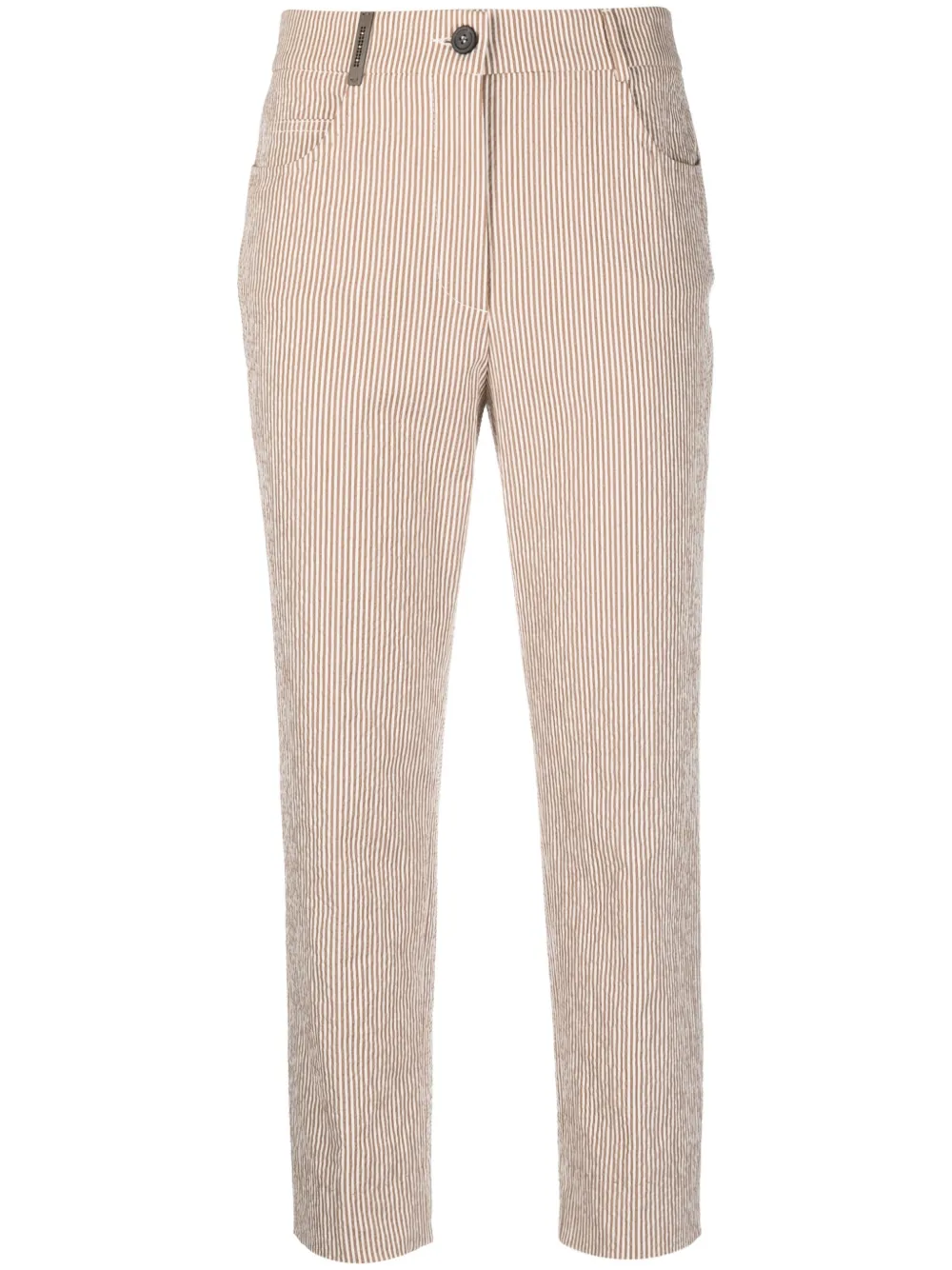 

Peserico pinstripe cropped trousers - Brown