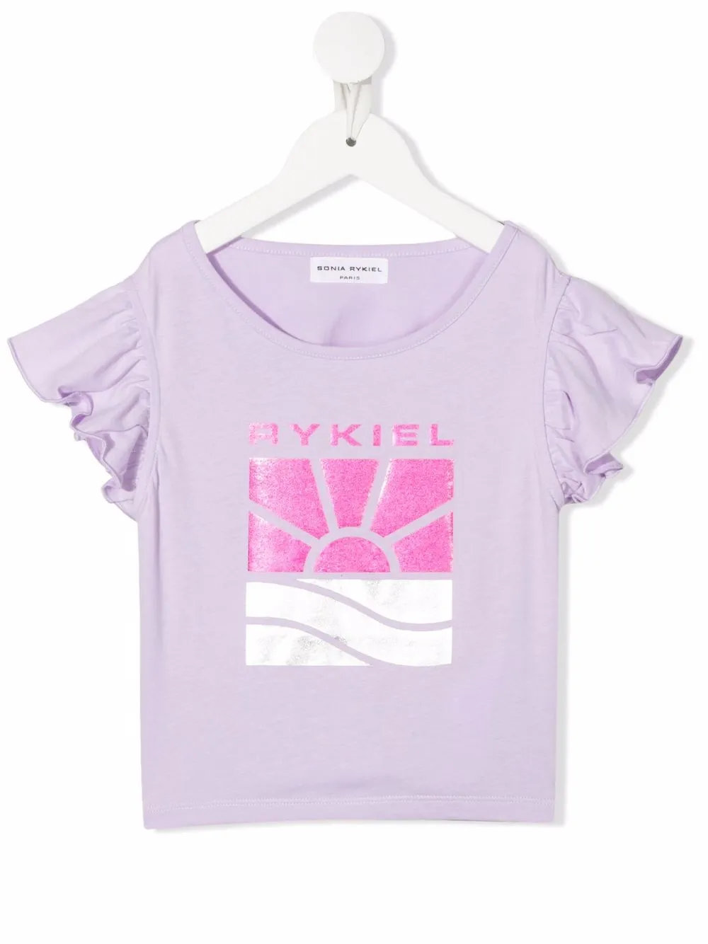 

SONIA RYKIEL ENFANT playera con logo y volantes - Morado