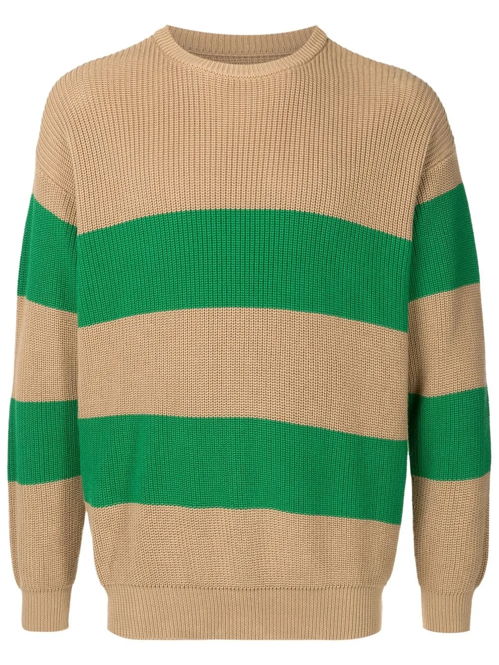 

Emporio Armani stripe-print cotton jumper - Brown