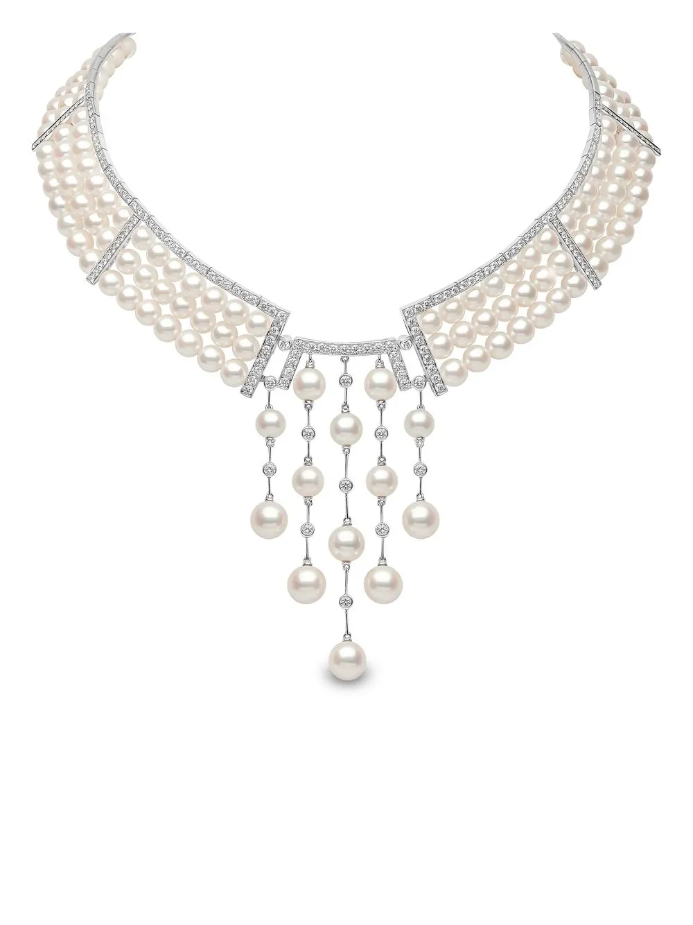 

Yoko London collar Raindrop en oro blanco de 18kt con diamantes y perlas de Akoya - Plateado