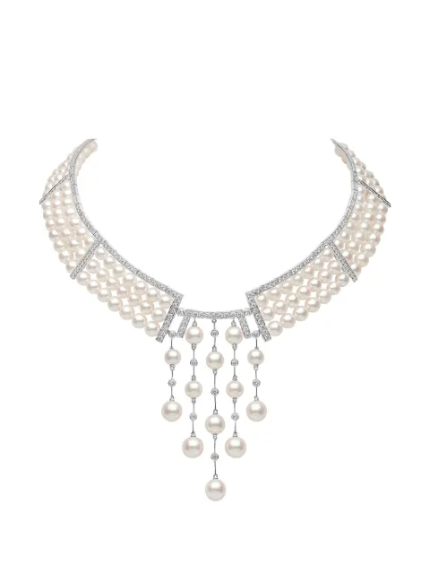 Yoko London 18kt Weißgoldhalskette mit Perlen