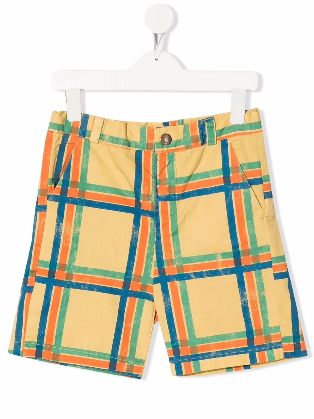 

Bobo Choses shorts de vestir con estampado de cuadros - Amarillo