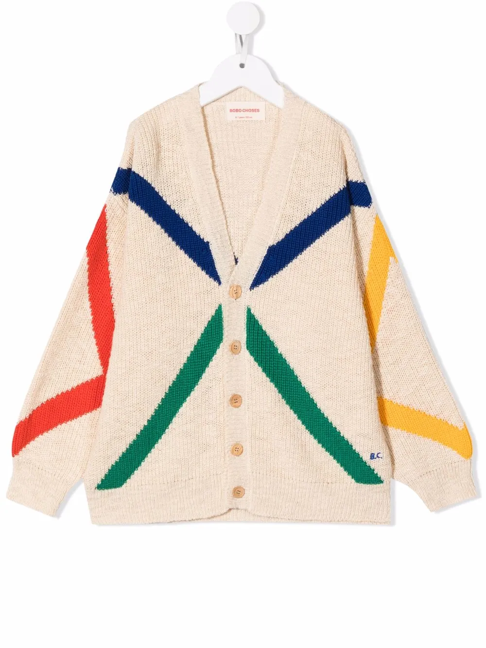 

Bobo Choses abstract-stripe cardigan - Neutrals