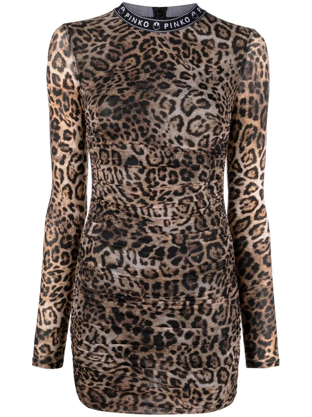 

PINKO vestido midi con estampado de leopardo - Marrón