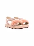 BabyWalker faux fur-trim sandals - Pink