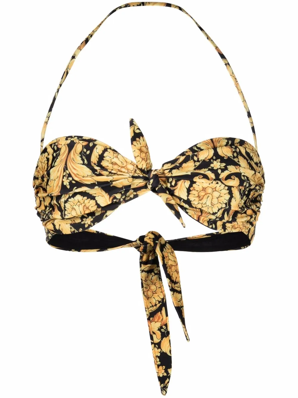 

Versace top de bikini tipo bandeau con estampado Barocco - Negro