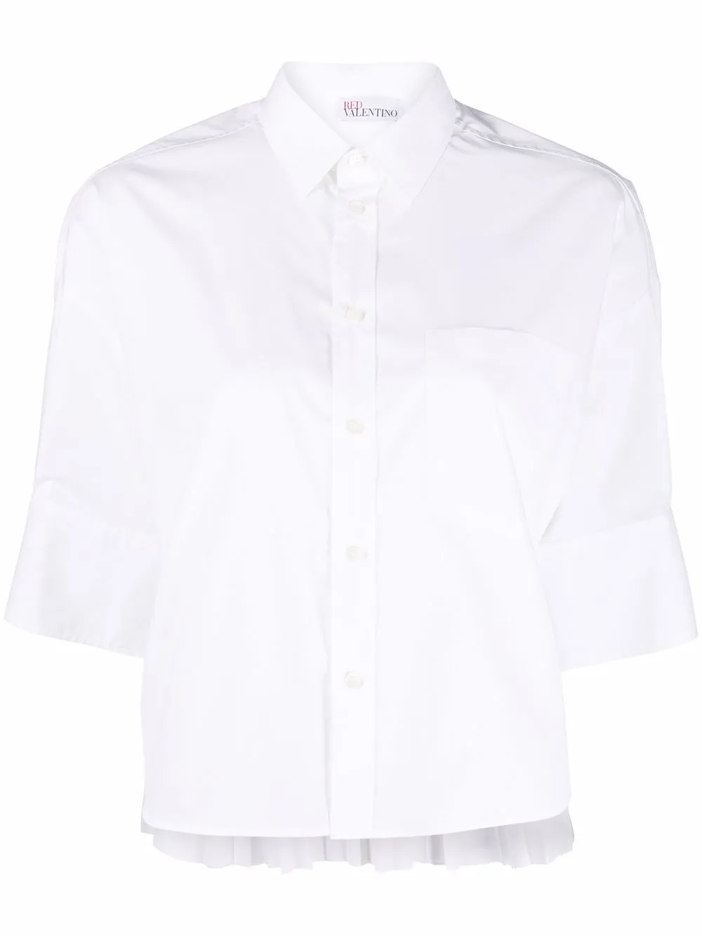 

RED Valentino camisa corta con espalda plisada - Blanco