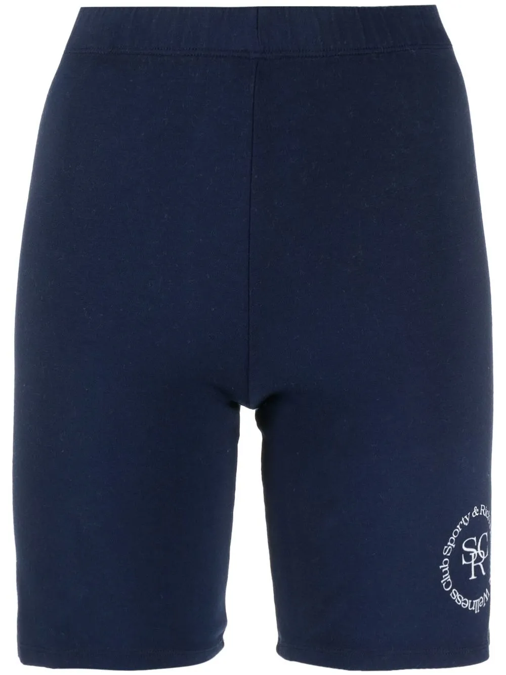 Sporty & Rich شورت بايكر بطبعة شعار الماركة | أزرق | Image 1