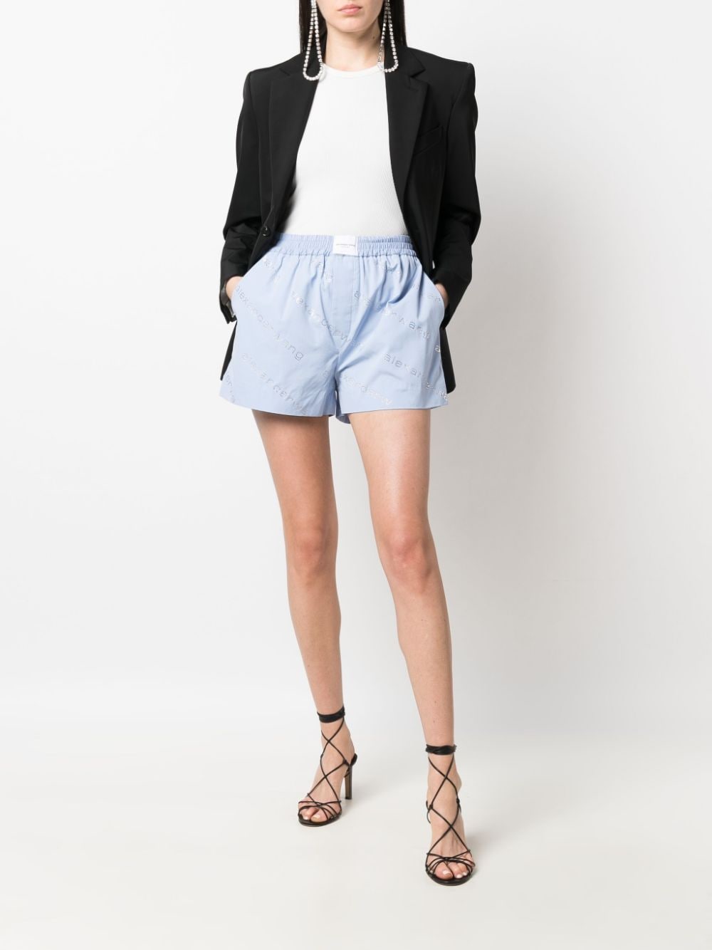 Alexander Wang Boxershorts verfraaid met kristallen - Blauw