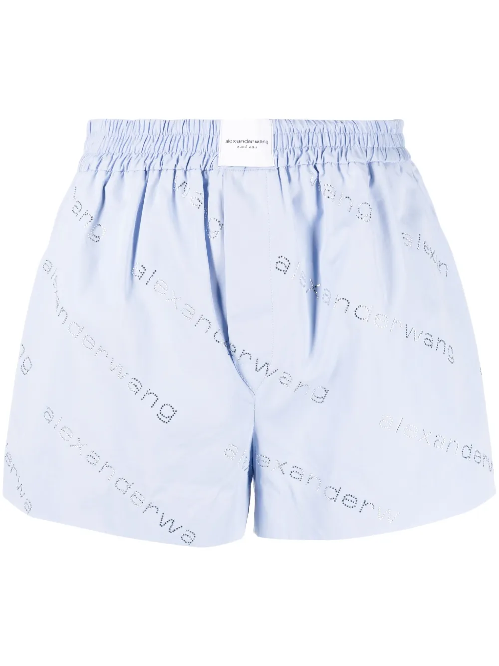 

Alexander Wang crystal-embellished logo boxer shorts - Blue