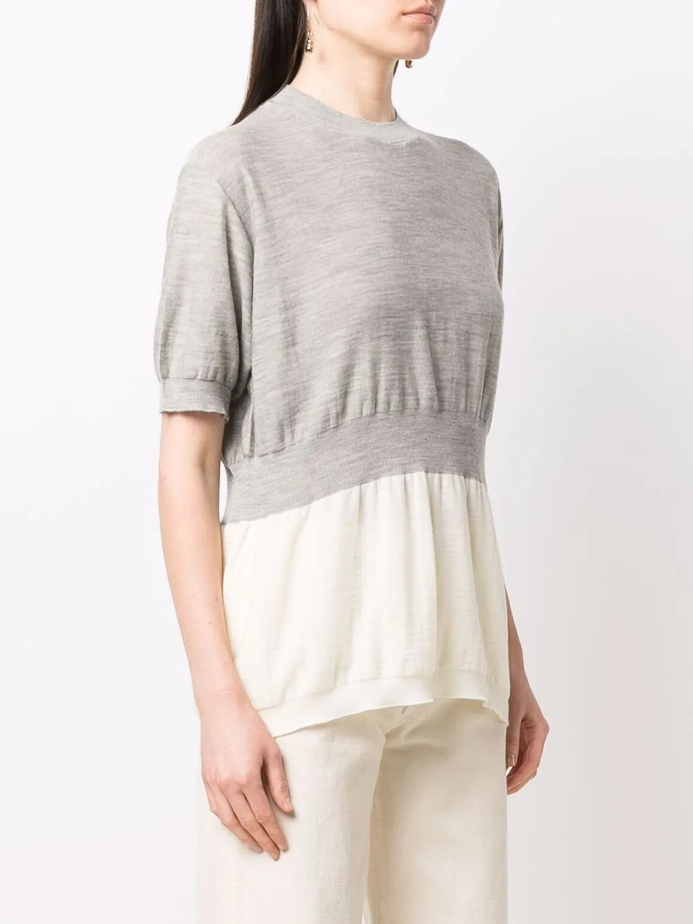  Sofie D'hoore Two-tone Wool T-shirt - Grey 