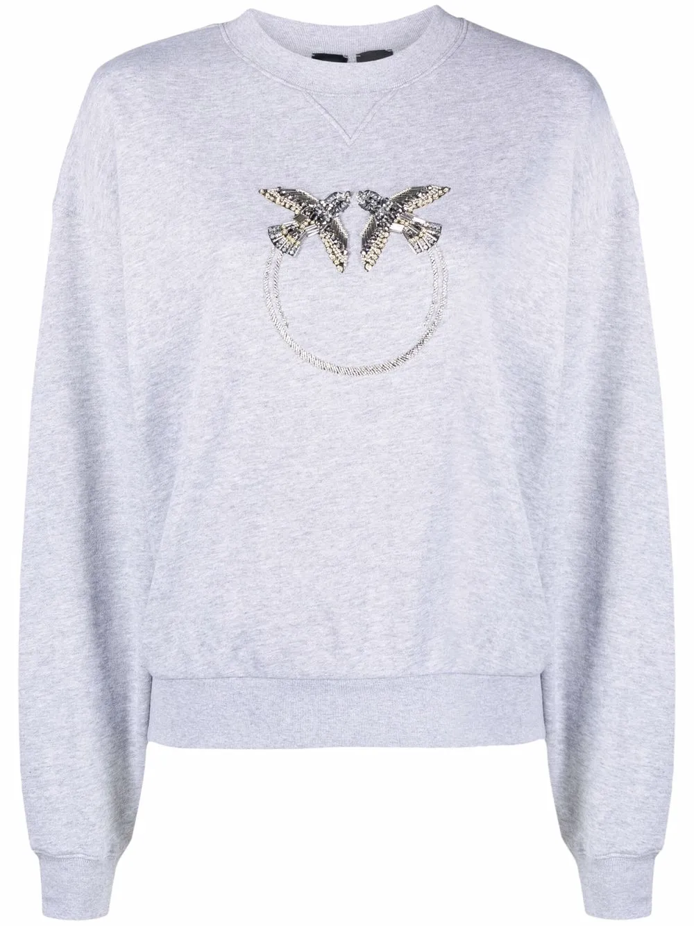 

PINKO Love Birds embellished sweatshirt - Grey