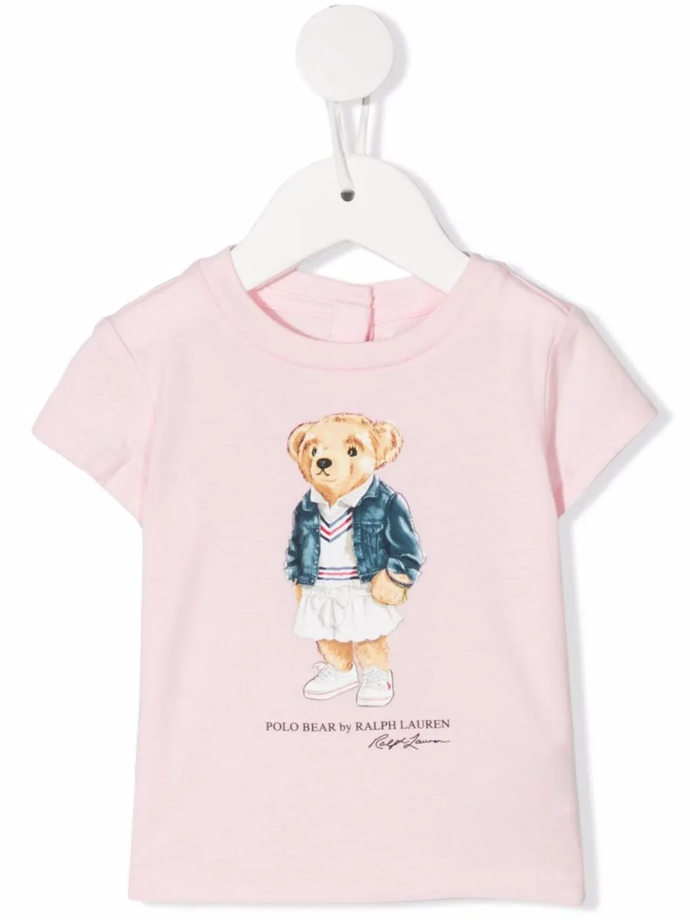 

Ralph Lauren Kids teddy-print cotton T-shirt - Pink