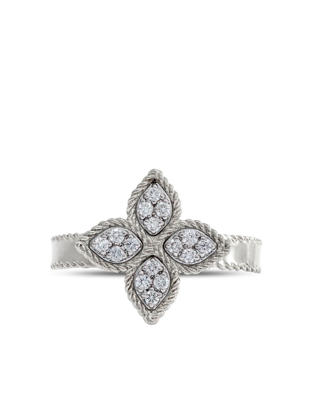 Image 1 of Roberto Coin 18kt white gold Princess Flower diamond ring