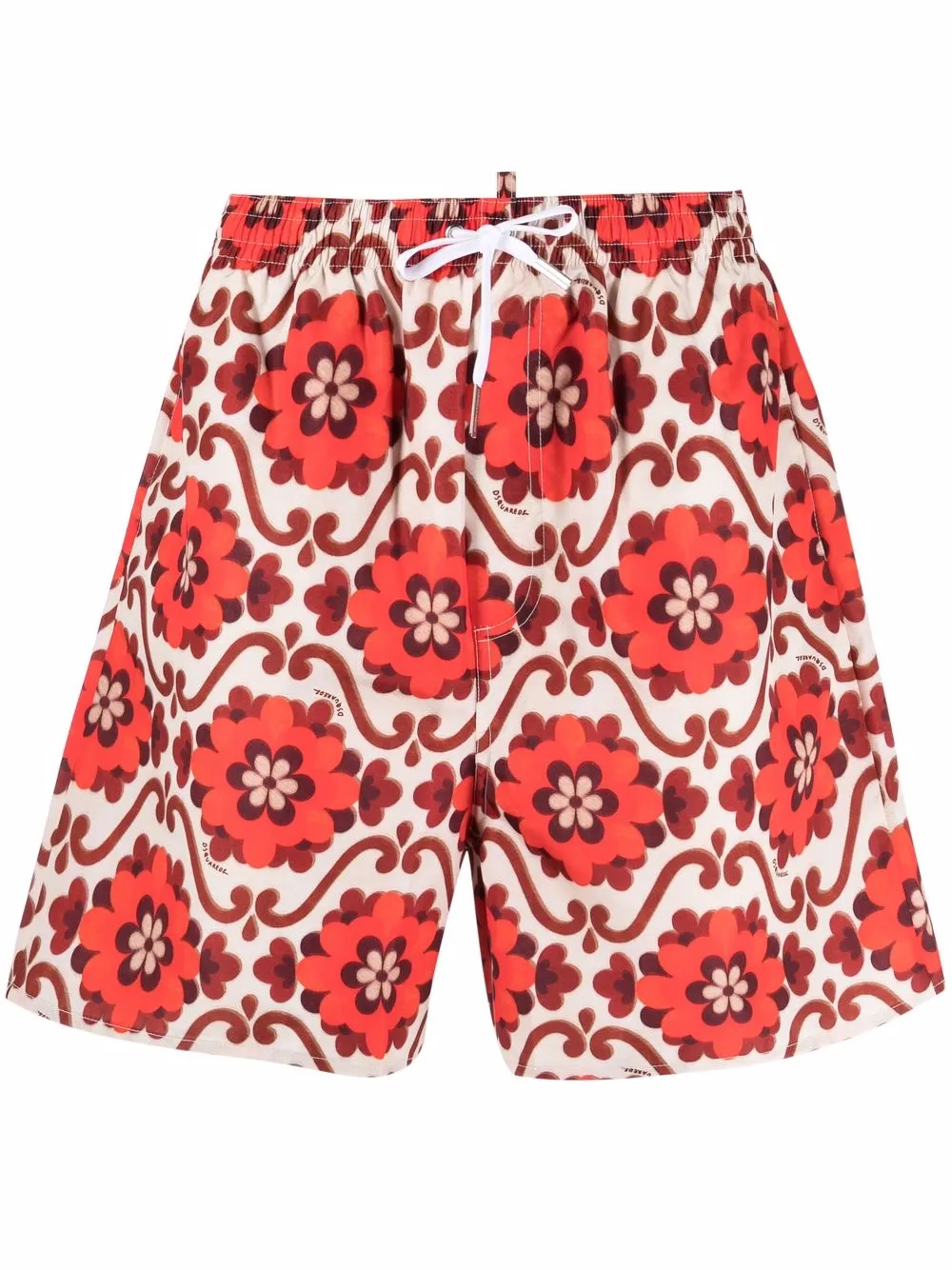 

Dsquared2 shorts de playa con estampado floral - Rojo