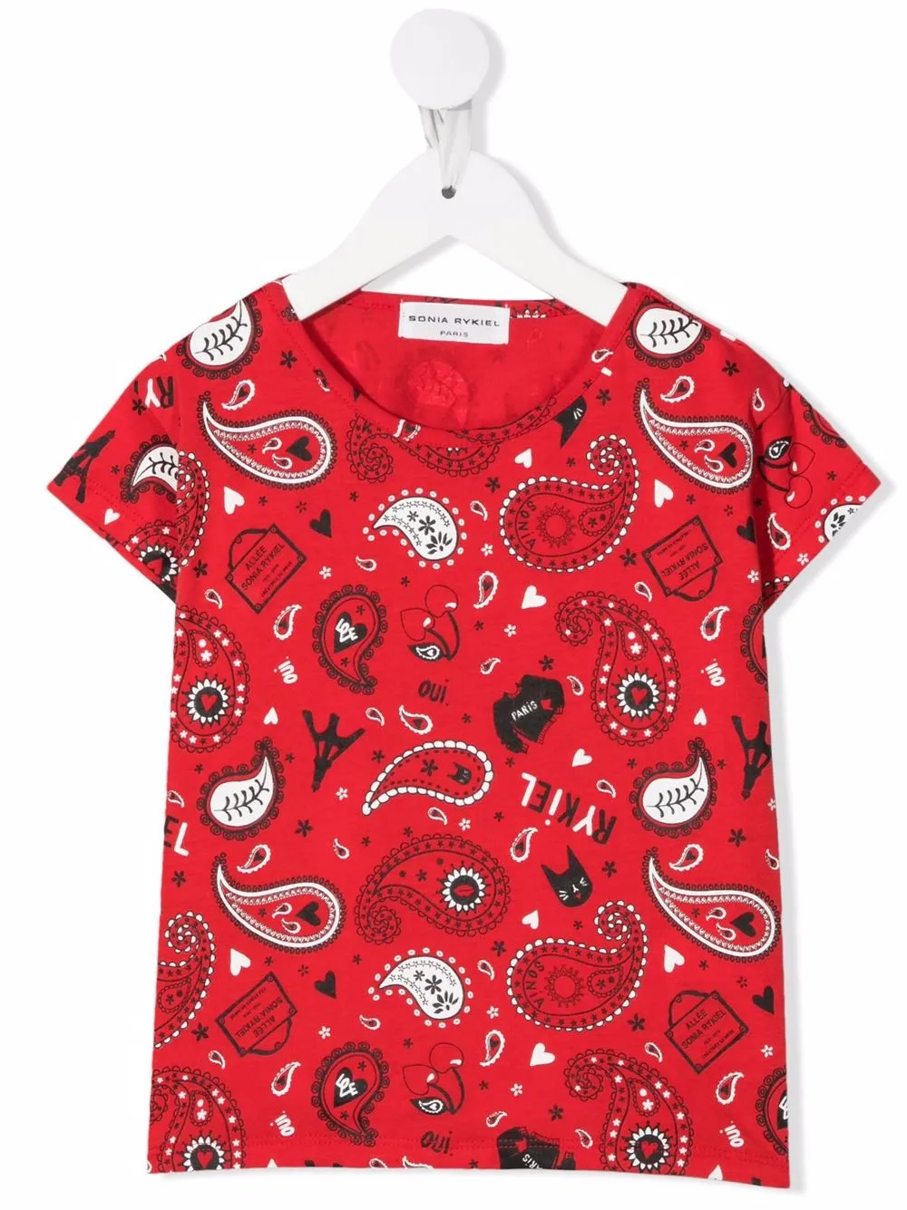 

SONIA RYKIEL ENFANT playera con estampado de cachemira - Rojo