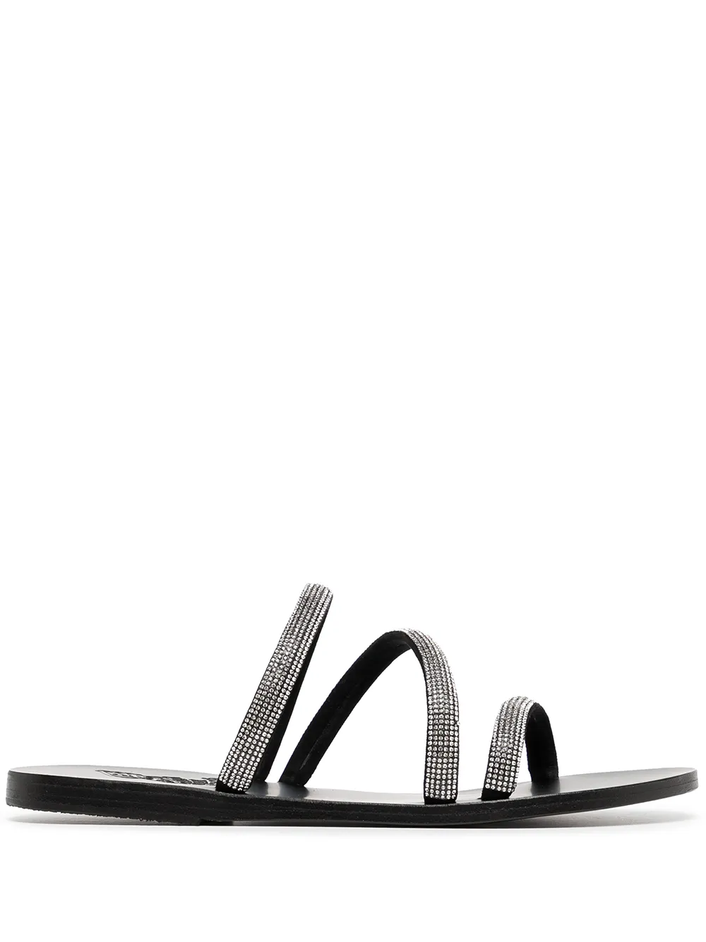 

Ancient Greek Sandals Amythiti embellished faly sandals - Black