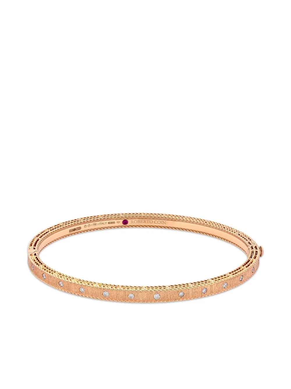 

Roberto Coin brazalete Princess en oro rosa de 18kt con diamantes - Rosado