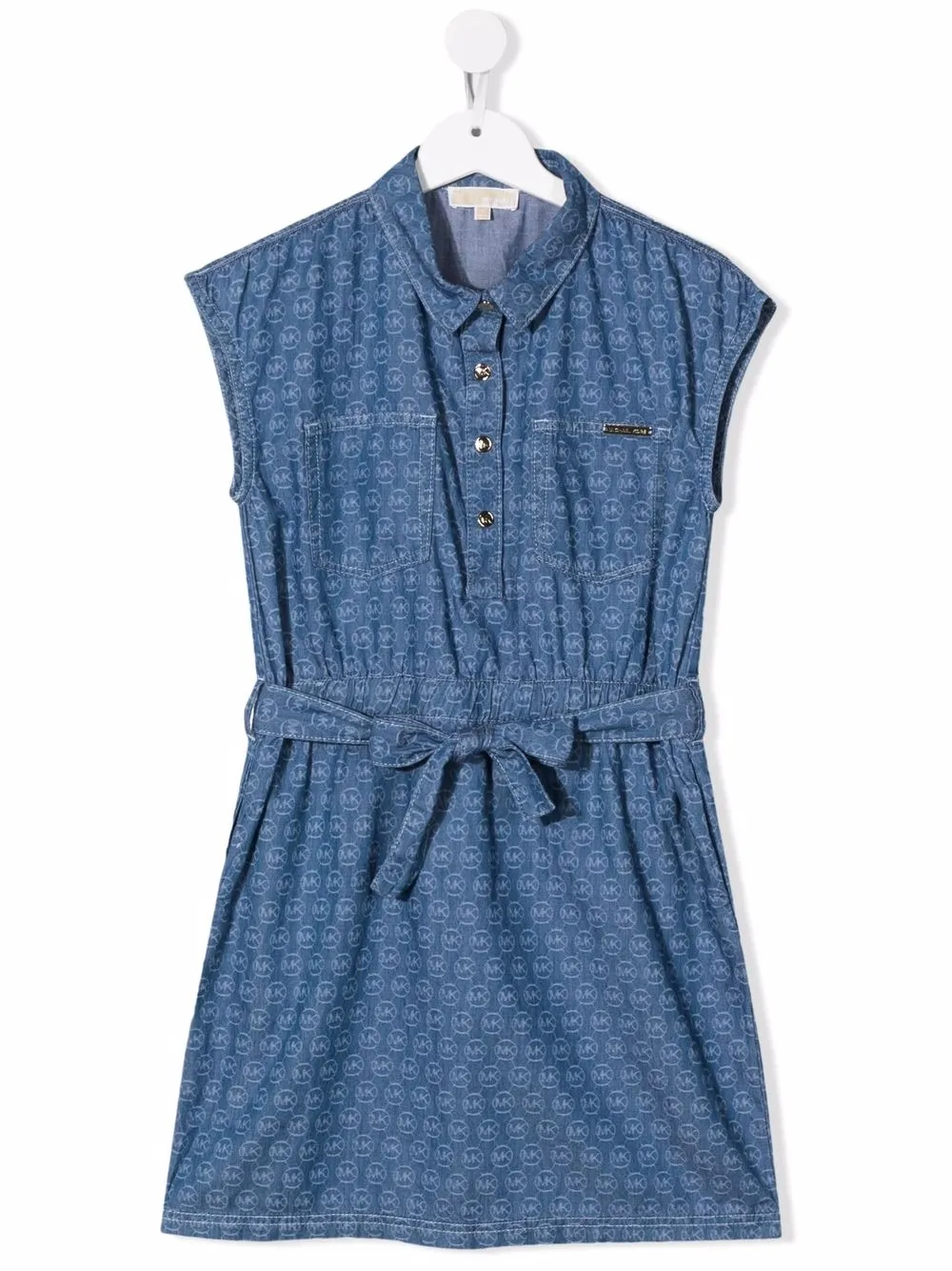 

Michael Kors Kids vestido corto con lazo en la cintura - Azul