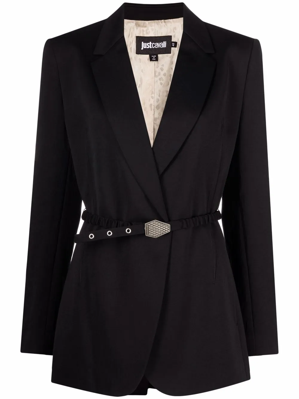 

Just Cavalli belted notch lapels blazer - Black
