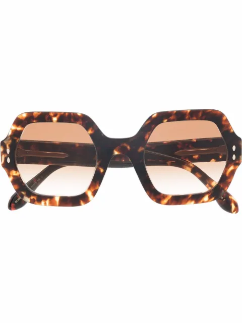 Isabel Marant Eyewear  tortoiseshell hexagonal-frame sunglasses
