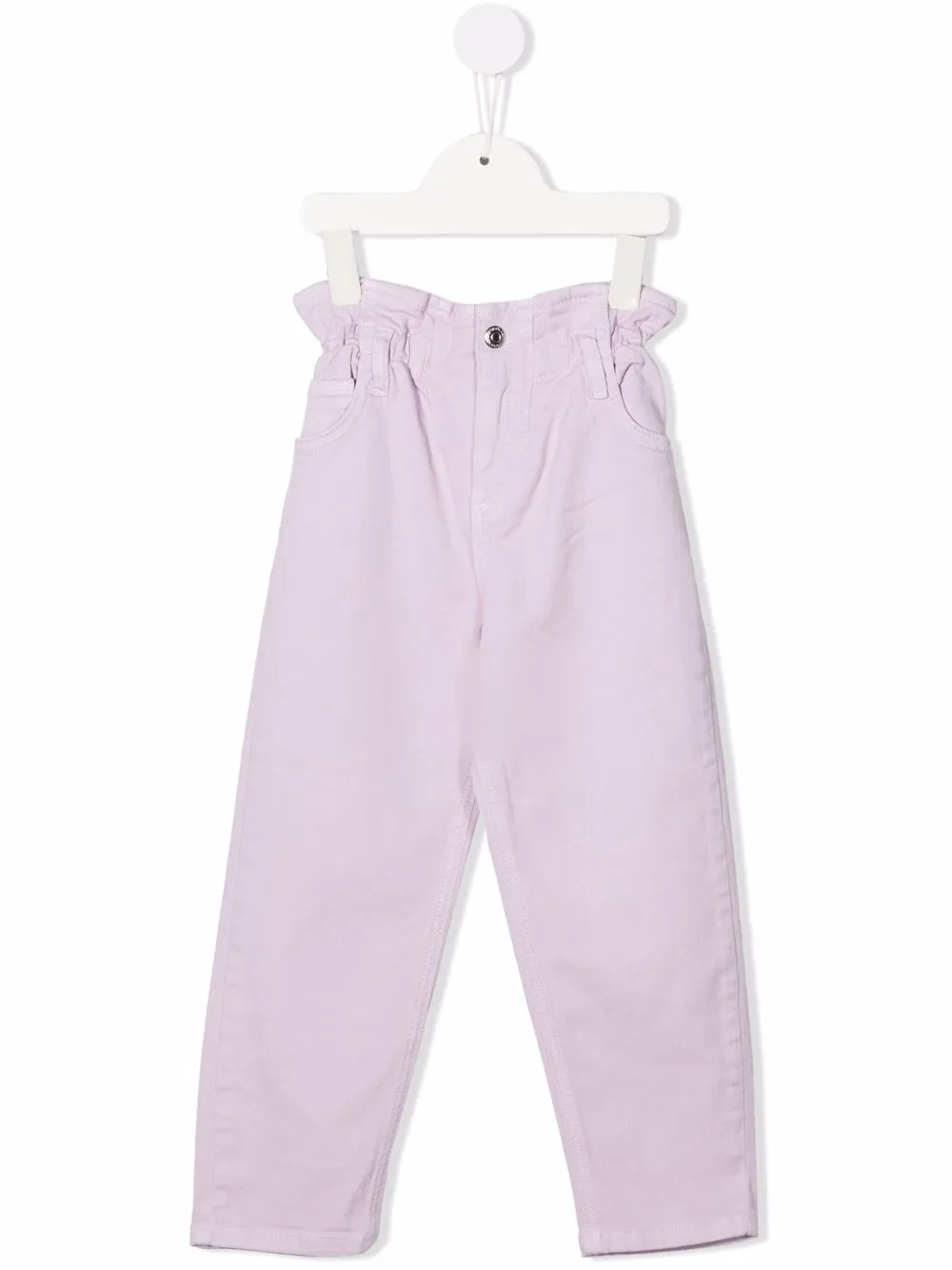 

SONIA RYKIEL ENFANT elasticated-waist cotton straight-leg trousers - Purple