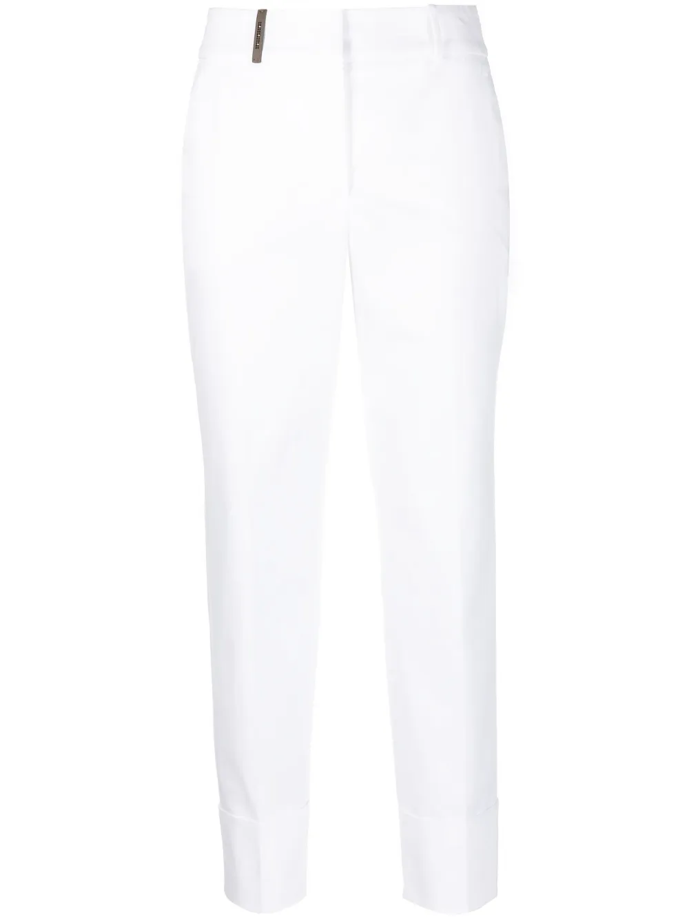 

Peserico cropped logo-patch trousers - White