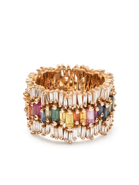 Suzanne Kalan 18kt rose gold sapphire and diamond band