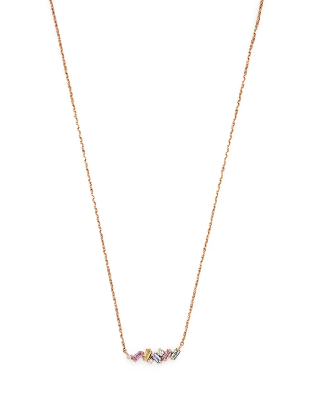 

Suzanne Kalan 18kt rose gold Fireworks sapphire and diamond necklace - Pink