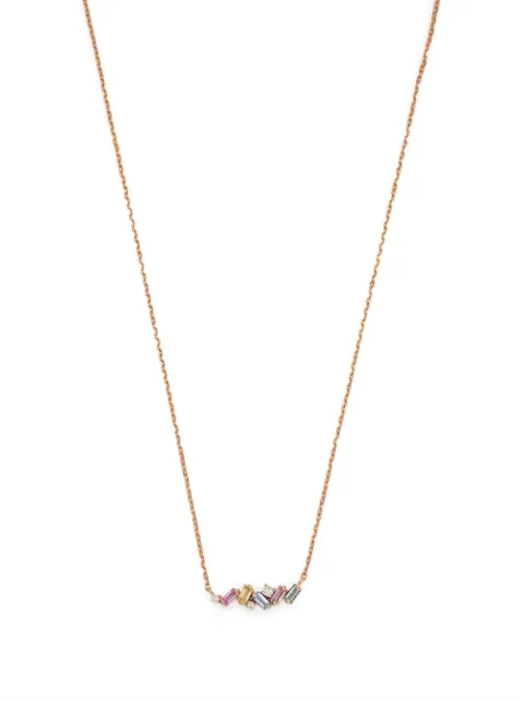 Suzanne Kalan Fireworks halsband i 18K roséguld med diamant och safir